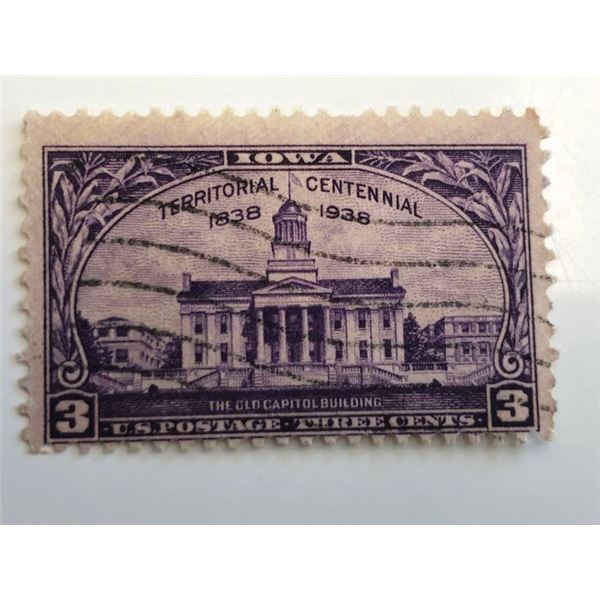 1938 3¢ Iowa Territory Centennial Stamp