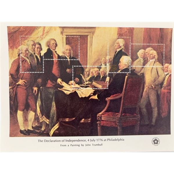 Declaration of Independence Souvenir Stamp Sheet