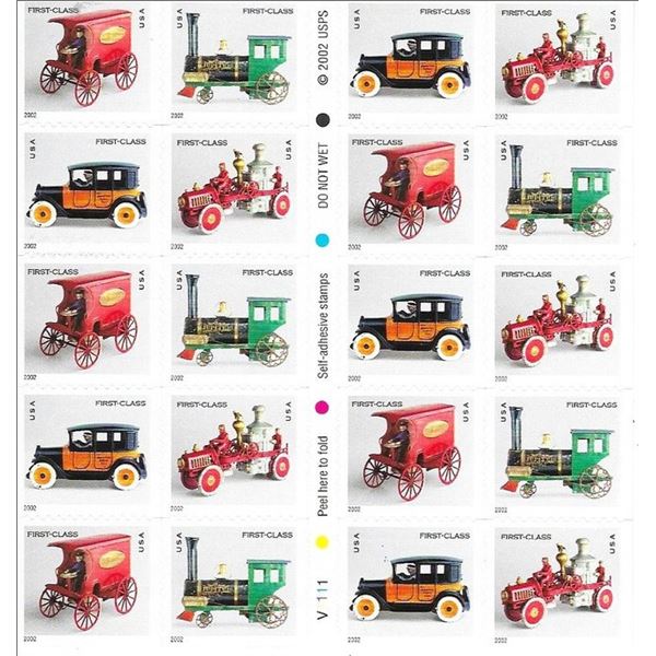 Antique Toys USA Stamp Sheet