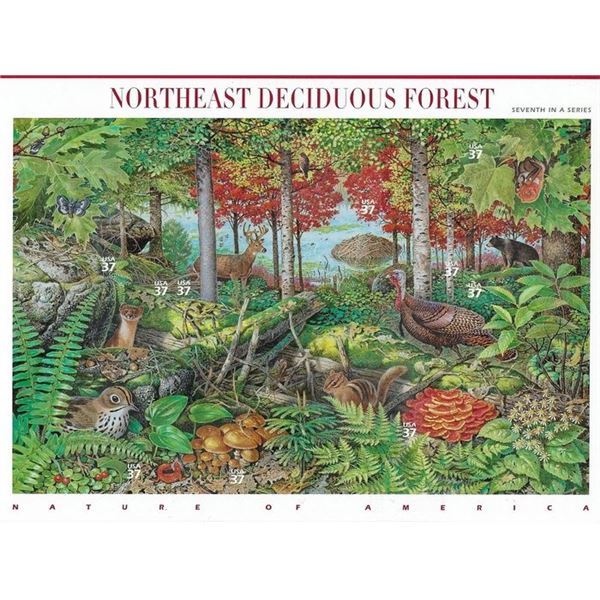 Northeast Deciduous Forest stamp sheet