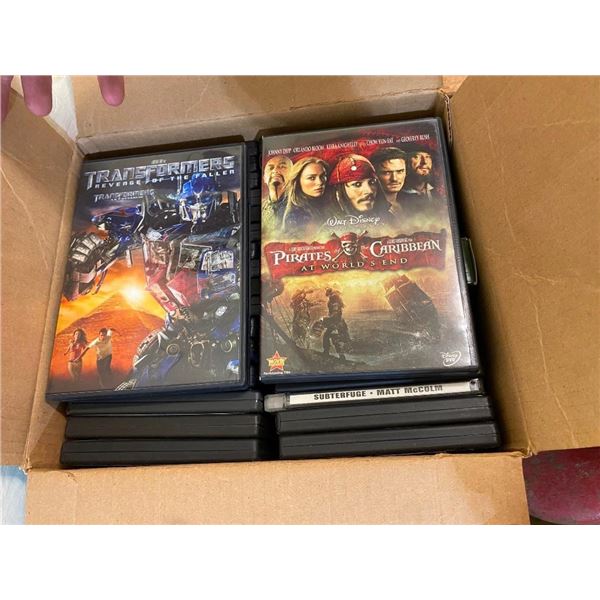 BOX OF ASSORTED DVDS