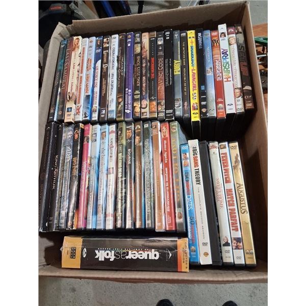 BOX LOT OF ASSORTED DVDS