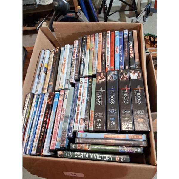 BOX LOT OF ASSORTED DVDS