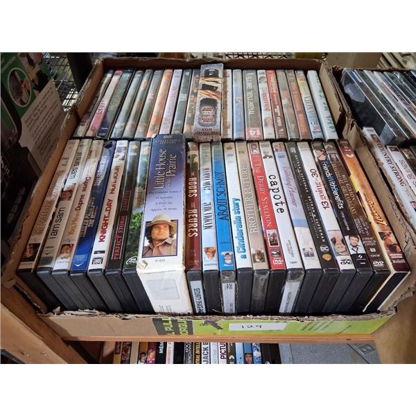 BOX LOT OF ASSORTED DVDS