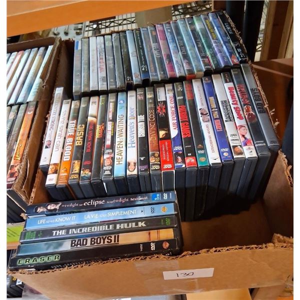 BOX LOT OF ASSORTED DVDS