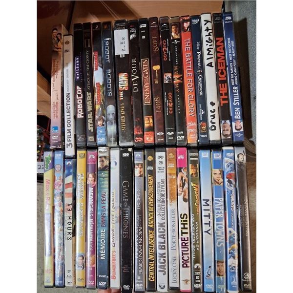 BOX LOT OF ASSORTED DVDS