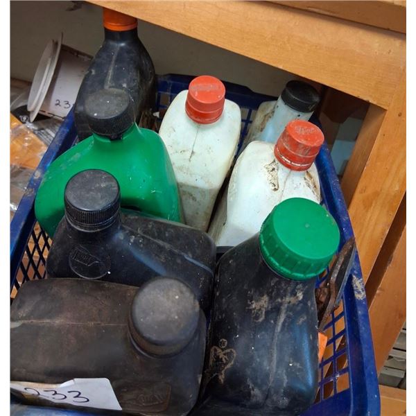 BOX LOT OF ASSORTED OILS, ETCETERA