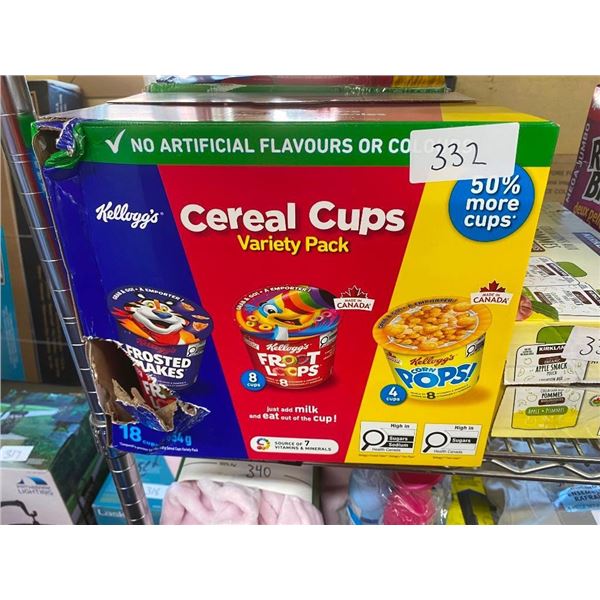 18 CUPS OF ASSORTED CEREAL