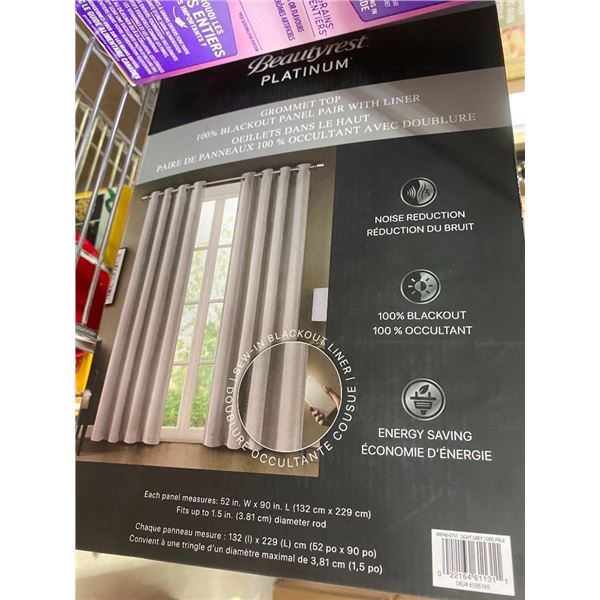 2 OF 90IN GREY CURTAIN PANELS