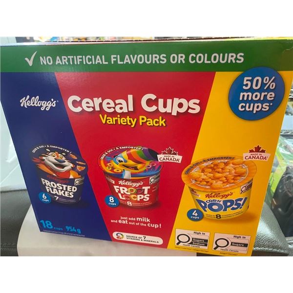 18 CUPS OF ASSORTED CEREAL