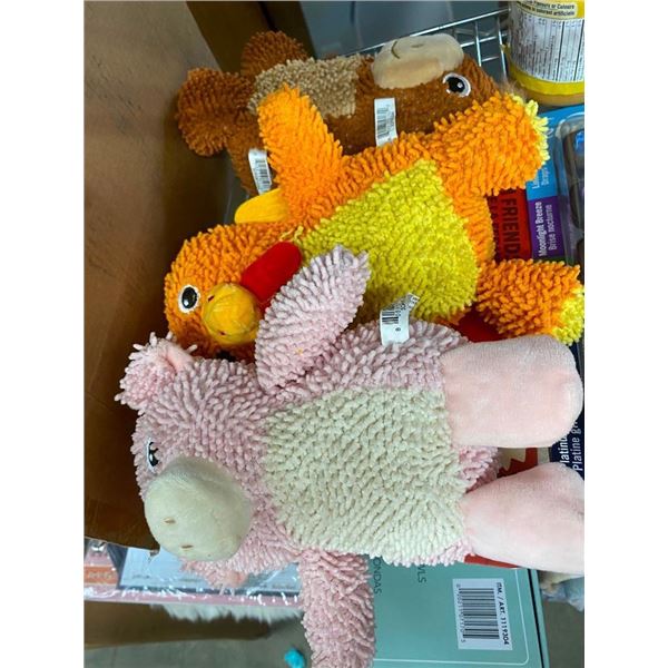 3 SQEAKY DOG TOYS