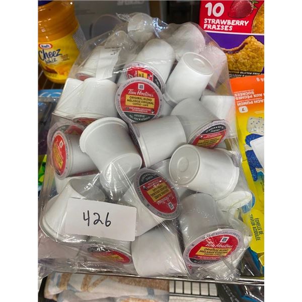 APPROX. 50 TIM HORTONS ORIGINAL BLEND KEURIG PODS