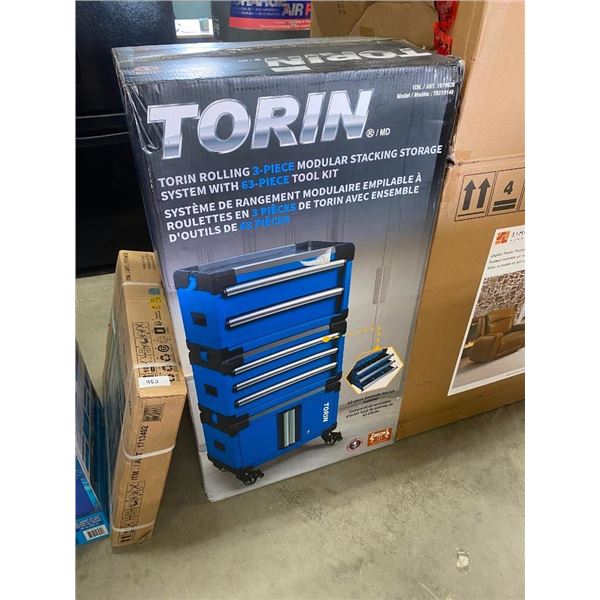 TORIN STACKABLE TOOL BOX WITH 63PC TOOL KIT