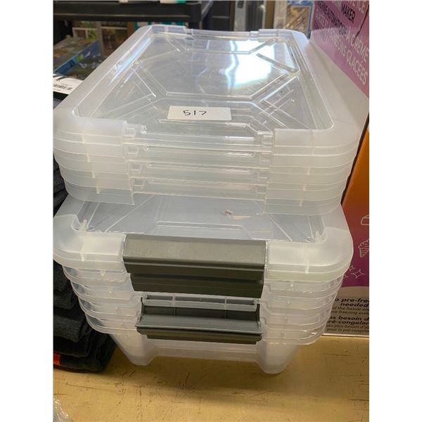 5 SMALL TOTES WITH LIDS