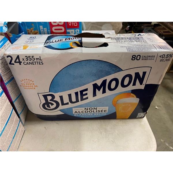 24 CANS OF BLUE MOON 0 PERCENT ALCOHOL BEER