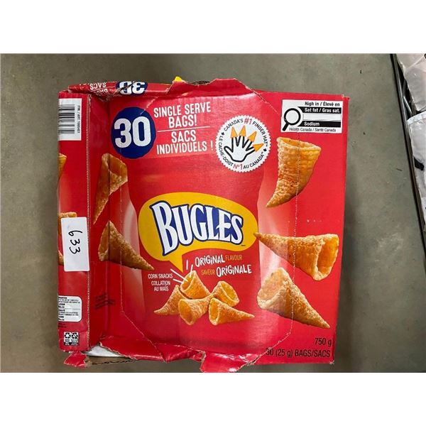 APPROX. 30 BAGS OF BUGLES CHIPS
