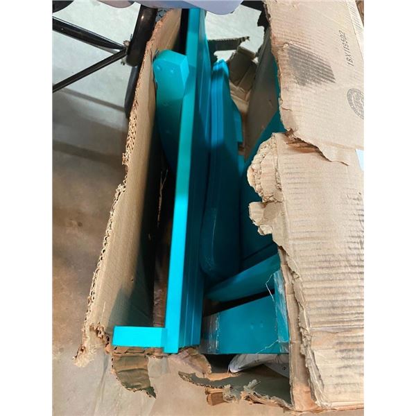 TEAL COLOURED HARD PATIO CHAIR