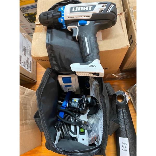 HART DRILL COMBO KIT WITH BATTERY AND CHARGER AND BITS