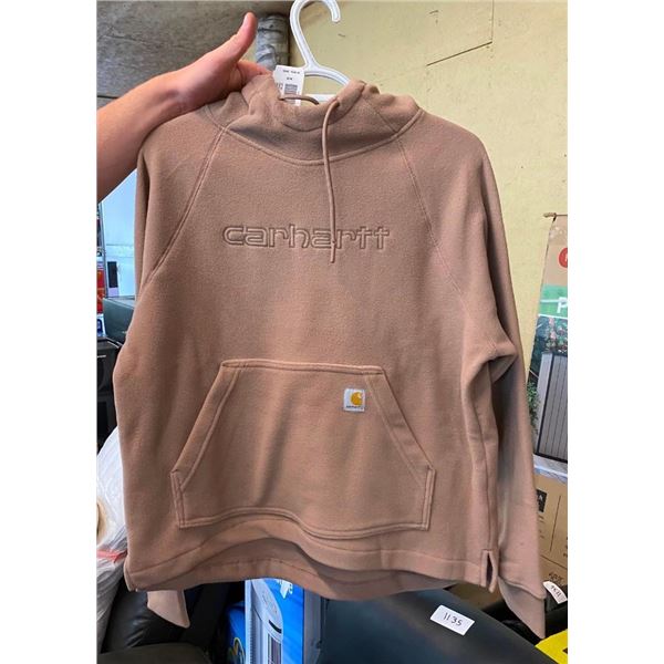 SIZE M CARHARRT FLEECE SWEATER WITH HOOD - LIGHT BROWN