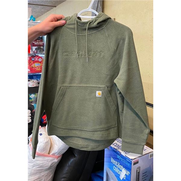 SIZE SMCARHARRT FLEECE SWEATER WITH HOOD - GREEN COLOUR