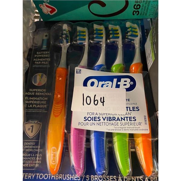 5 ORAL-B TOOTHBRUSHES