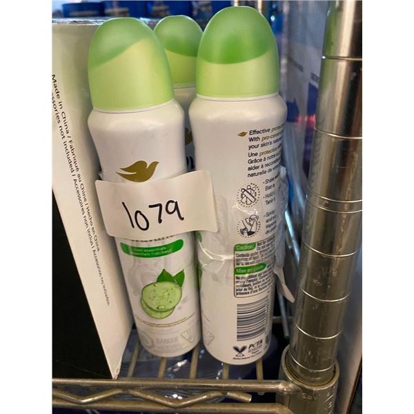 3 BOTTLES OF DOVE SPRAY DEODORANT FOR WOMEN