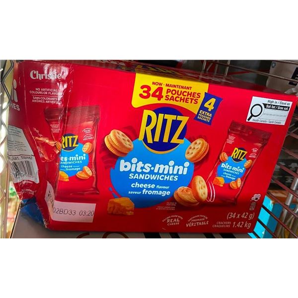 34 PACKS OF RITZ SANDWICH CRACKERS