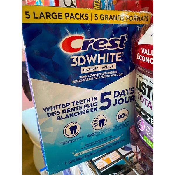 5 TUBES OF CREST 3D WHITE TOOTHPASTE