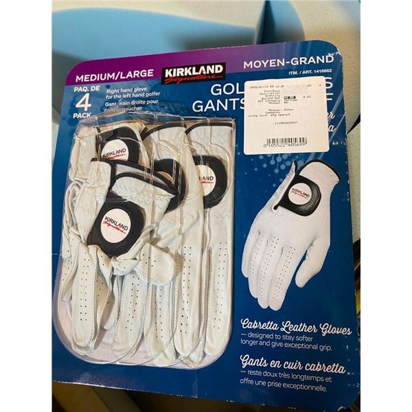 4 SIZE M RIGHT HAND GOLF GLOVES