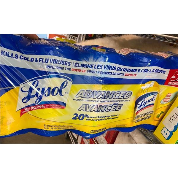 5 BOTTLES OF LYSOL DISINFECTING WIPES