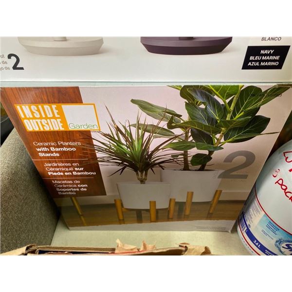 2PC CERAMIC PLANTER BOWLS - NO PLANTS