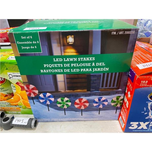 SET OF 6 LED LAWN STAKES