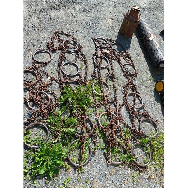 SET OF TRACTOR TIRE CHAINS - UNSURE OF SIZE