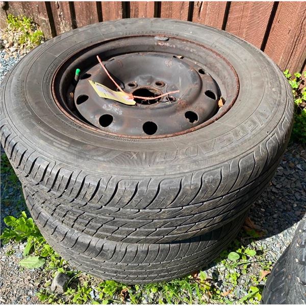 SET OF 2 OF 215/70 R15 TIRES ON RIMS