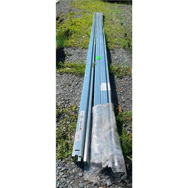 BUNDLE OF 6 OF 12FT STEEL SLIDING DOOR RAILS - FEW BENT