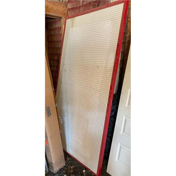 48X88IN PEGBOARD WITH STEEL FRAME - DAMAGED ON ONE CORNER