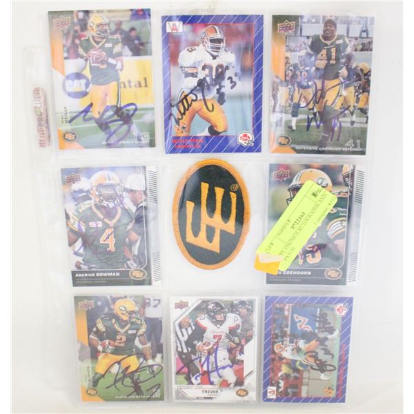 CFL ESKIMOS AUTOGRAPHS AND PATCH
