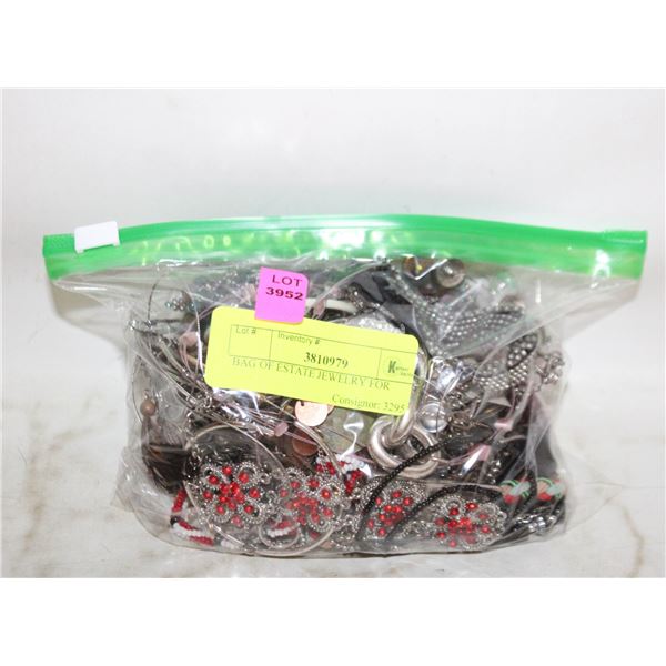 BAG OF ESTATE JEWELRY FOR
