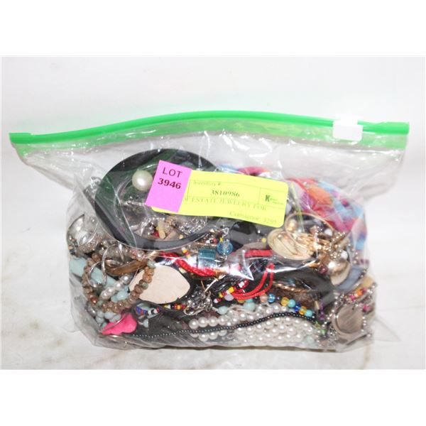 BAG OF ESTATE JEWELRY FOR