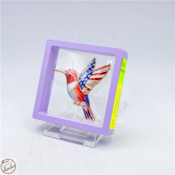 NEW HUMMINGBIRD USA COLOR RHINESTONE