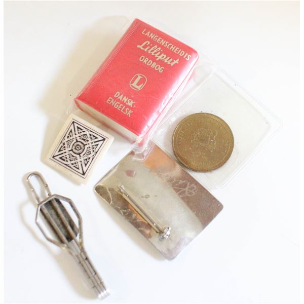 ESTATE COLLECTABLES INCLU; SILVER PLATED TIECLIP+