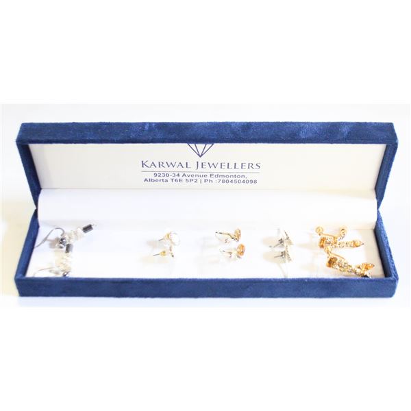 ESTATE EARRING COLLECTION-5PRS OF LADIES EARRINGS