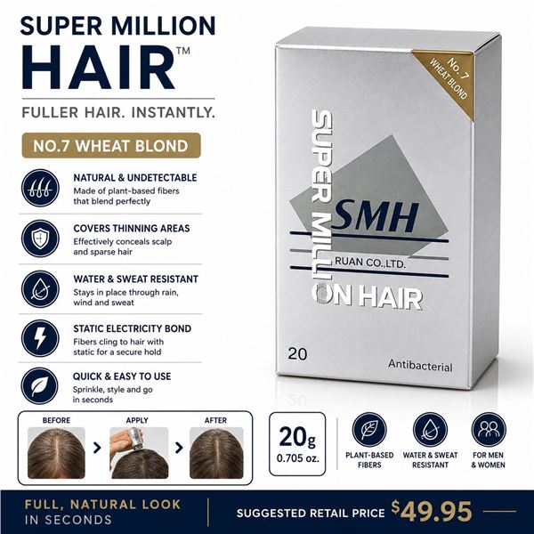 SUPER MILLION HAIR NO.7 WHEAT BLONDE 20G
