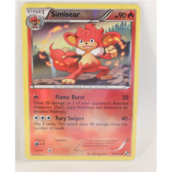 SIMISEAR REVERSE HOLO 22/114 POKEMON CARD