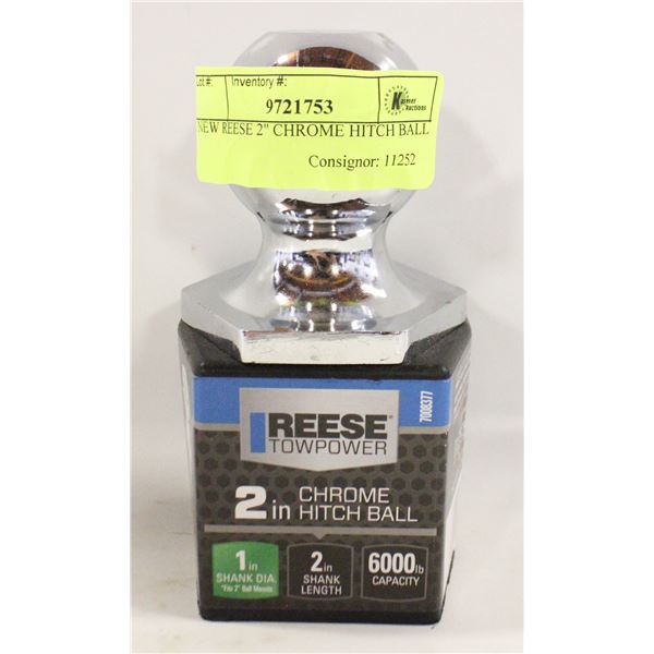 NEW REESE 2" CHROME HITCH BALL