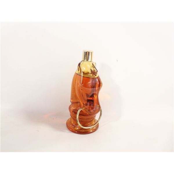 VINTAGE AMBER GLASS HORSE HEAD