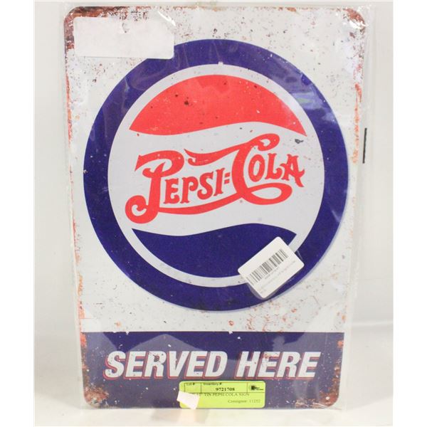 8" X 12" TIN PEPSI COLA SIGN