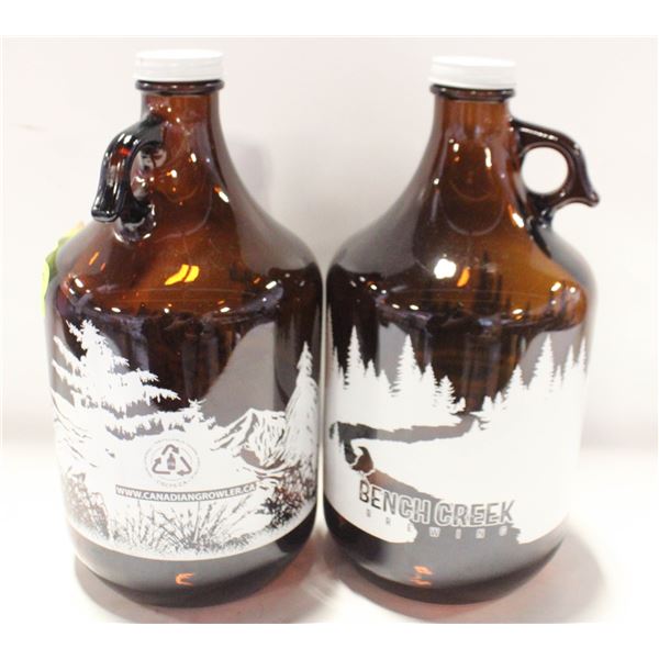(2) REFILLABLE 64OZ CRAFT BEER GROWLERS