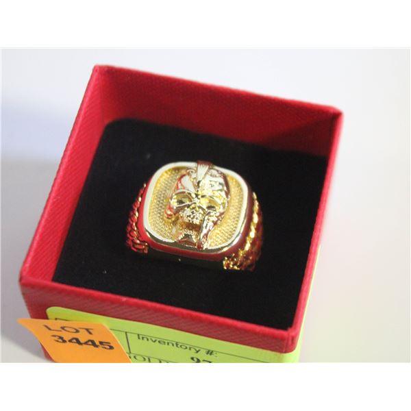 NEW GOLD TONE  SKULL RING SZ12