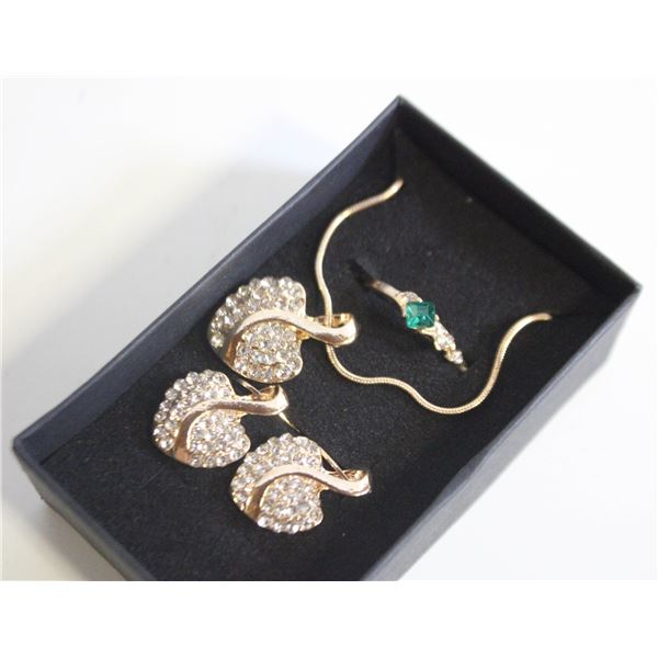 NEW NECKLACE AND RING SZ 7.5 WITH EARRINGS